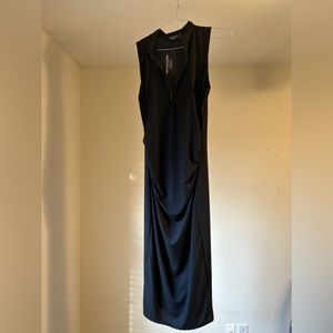 Black sleeveless maternity maxi